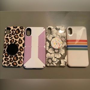 iPhone X Cases. Used great condition. Some have pop sockets.